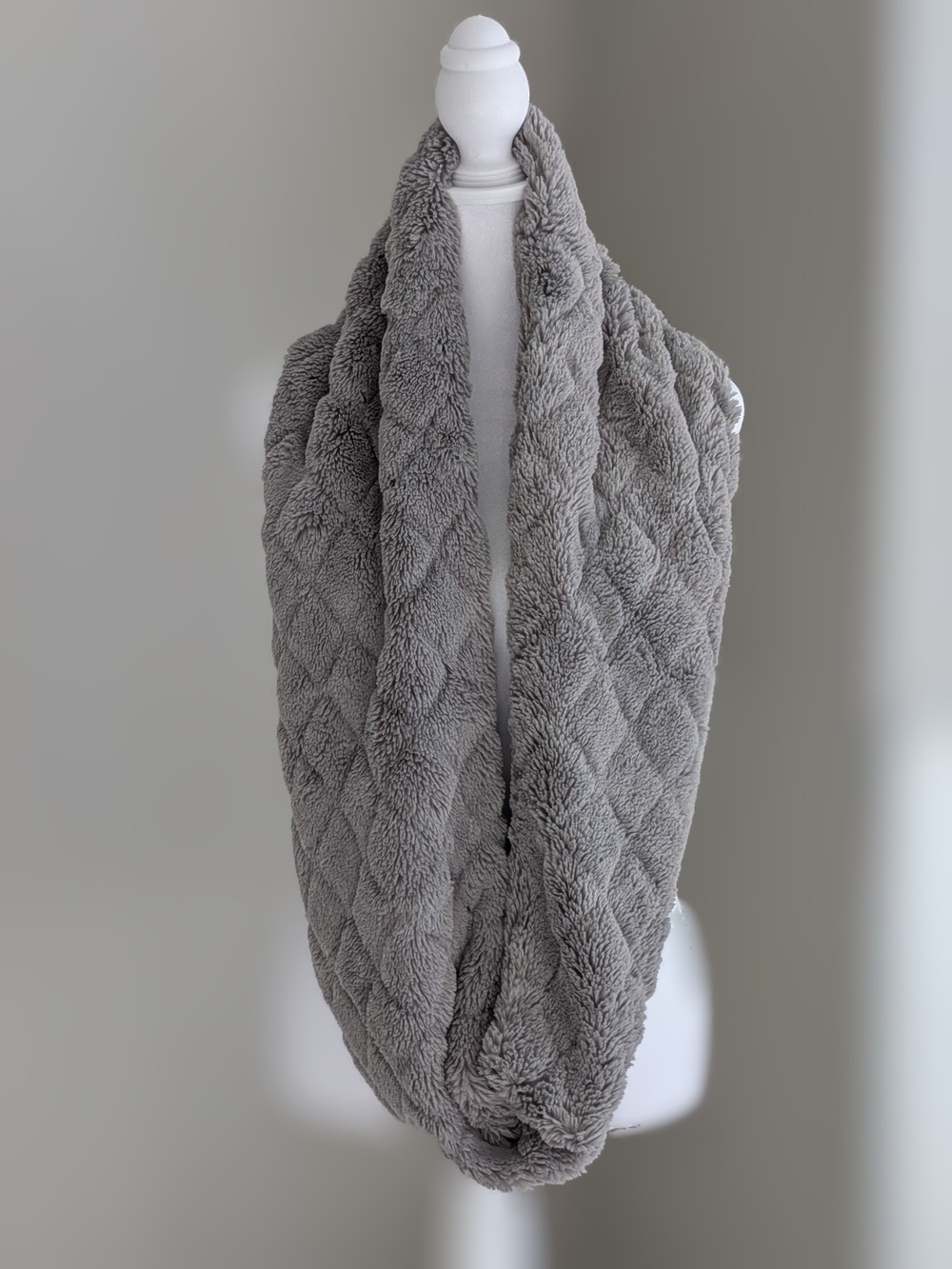 Charming Charlie Gray Plush Infinity Scarf